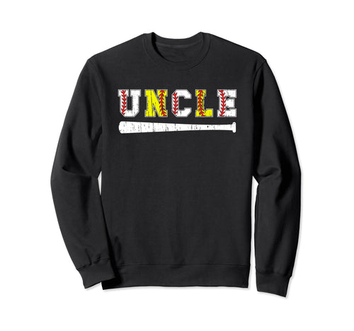 Softball Baseball Uncle Baseball Sweatshirt - Fun Novelty Design Men Women - T-Shirt, Sweatshirt, Hoodie
