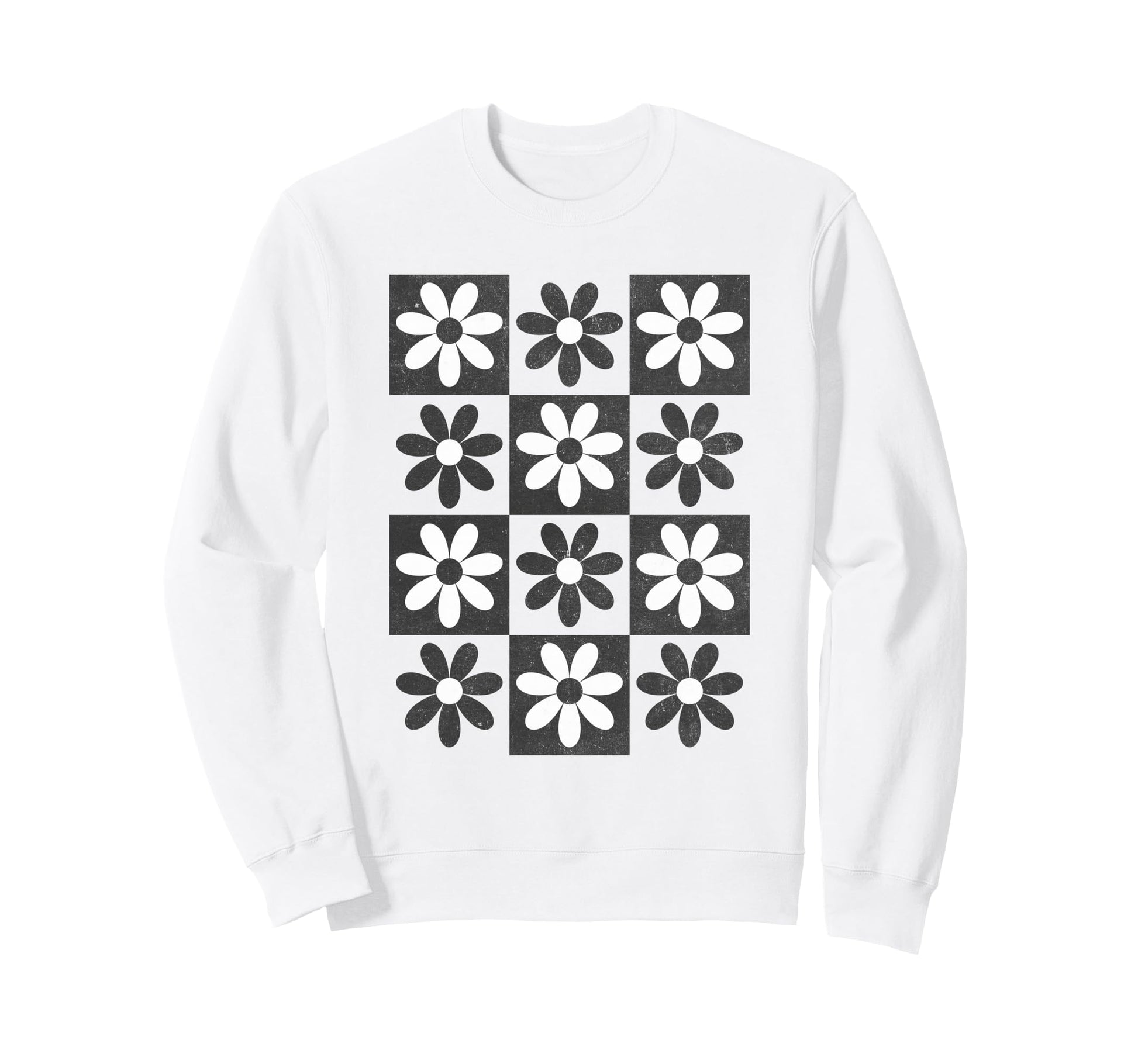 Checkerboard Checkered Boho Sweatshirt - Casual Everyday Wear Men Women - T-Shirt, Sweatshirt, Hoodie
