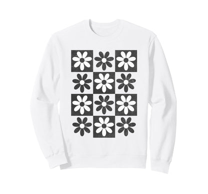 Checkerboard Checkered Boho Sweatshirt - Casual Everyday Wear Men Women - T-Shirt, Sweatshirt, Hoodie