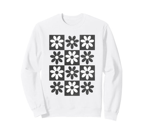 Checkerboard Checkered Boho Sweatshirt - Casual Everyday Wear Men Women - T-Shirt, Sweatshirt, Hoodie