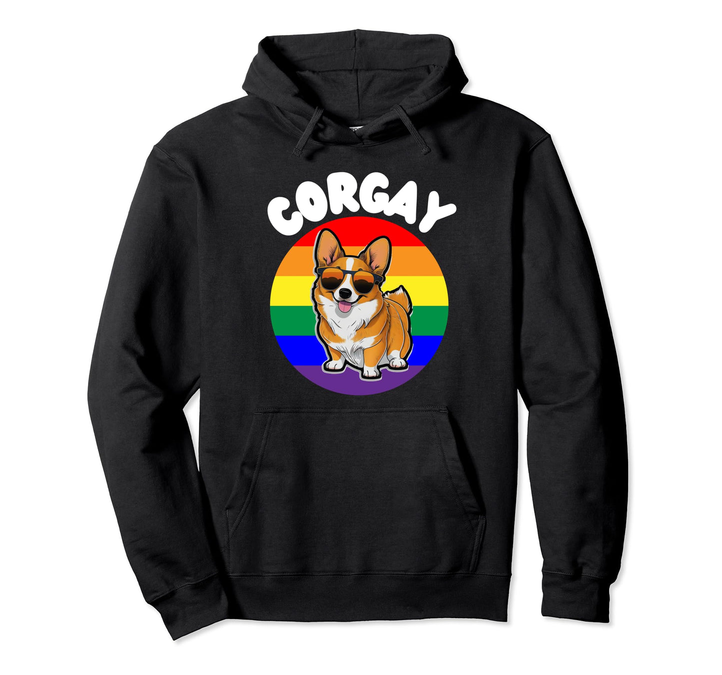 Corgay Corgi Dog Gay Pride Flag Lgbt Hoodie - Unique Graphic Unisex - T-Shirt, Sweatshirt, Hoodie