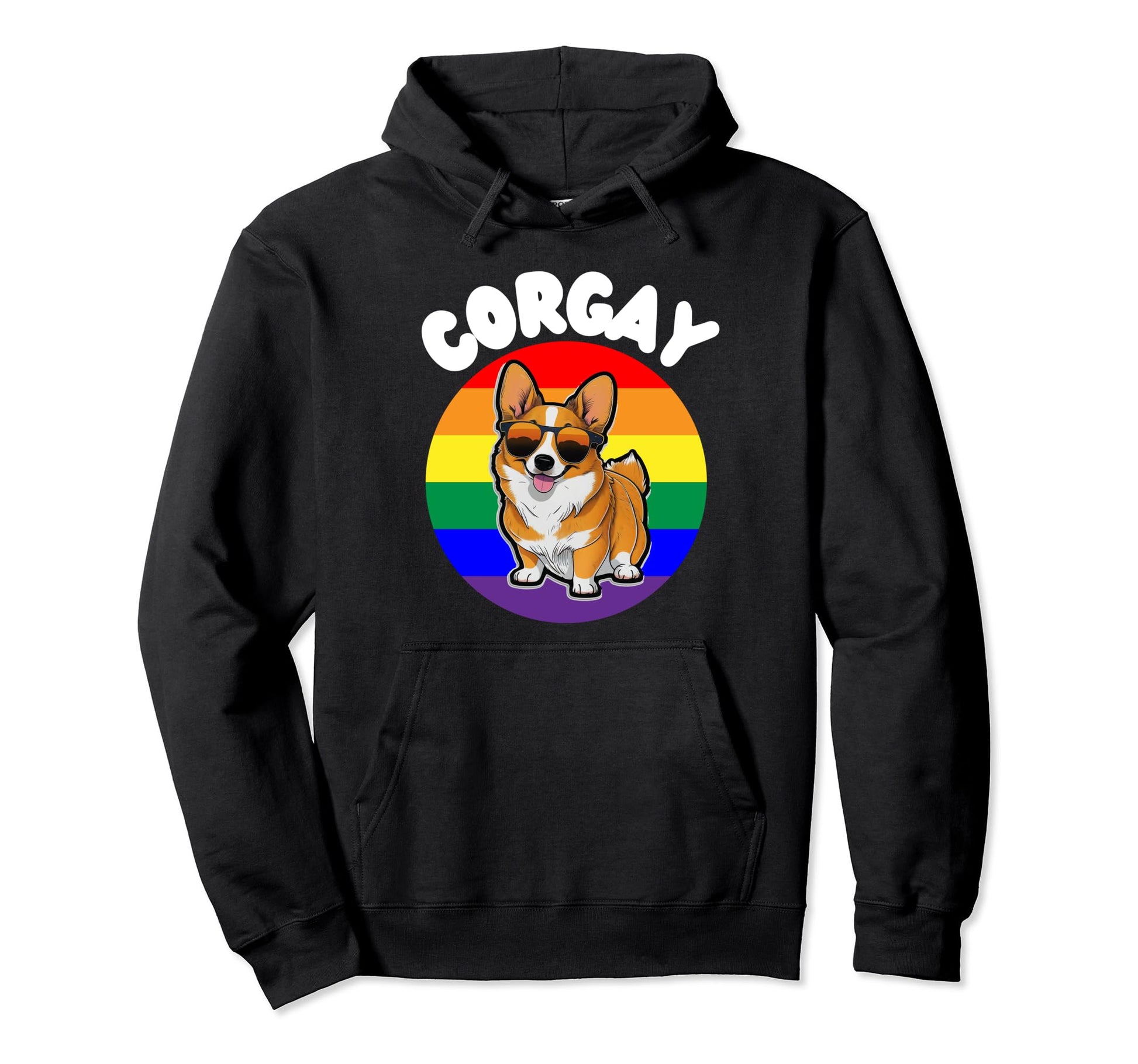 Corgay Corgi Dog Gay Pride Flag Lgbt Hoodie - Unique Graphic Unisex - T-Shirt, Sweatshirt, Hoodie