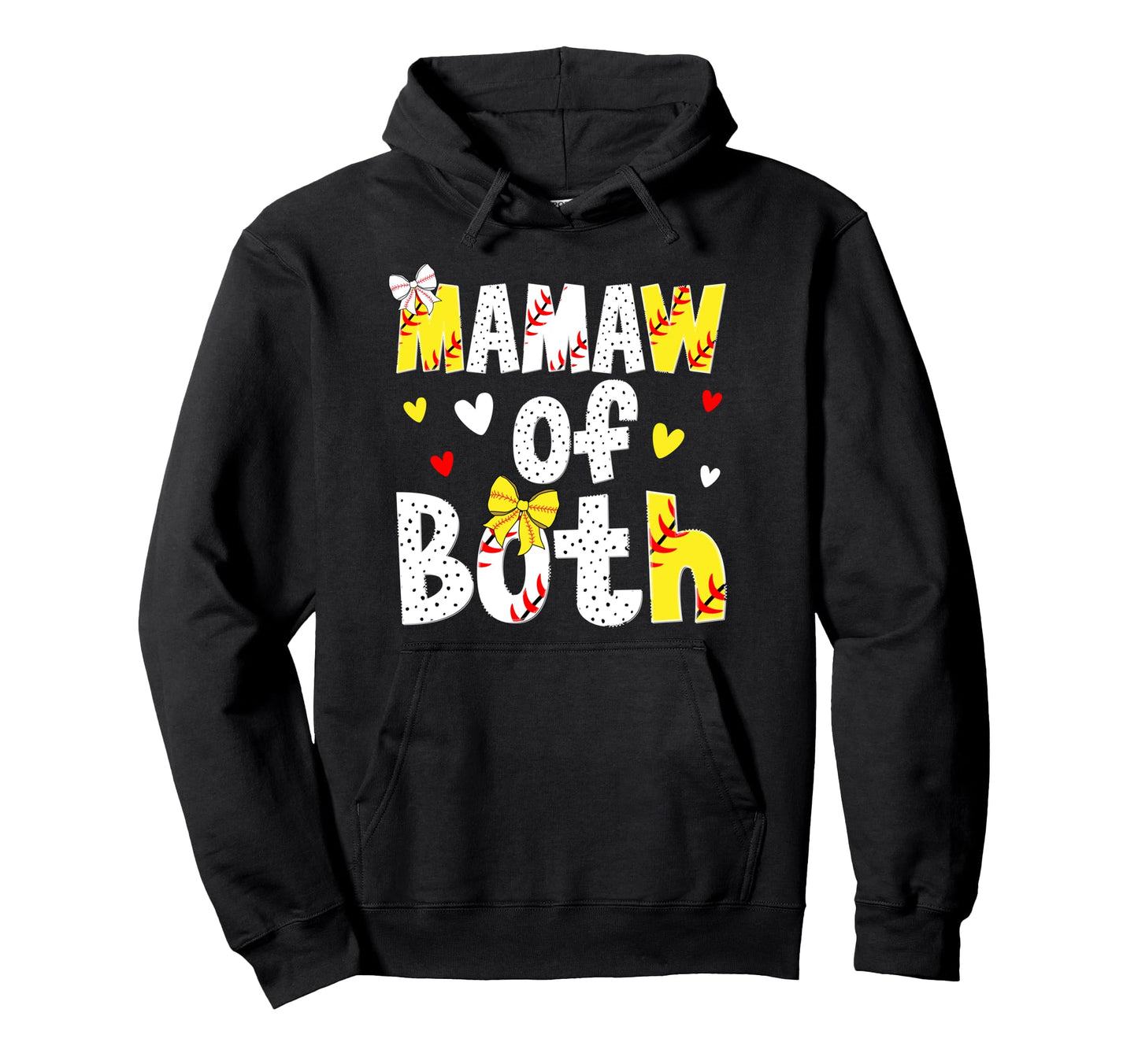 Mamaw Both Proud Softball Baseball Hoodie - Custom Art Print Men Women - T-Shirt, Sweatshirt, Hoodie