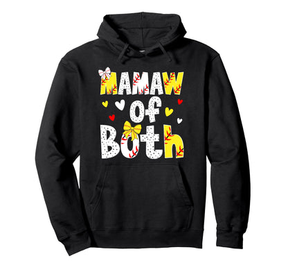 Mamaw Both Proud Softball Baseball Hoodie - Custom Art Print Men Women - T-Shirt, Sweatshirt, Hoodie