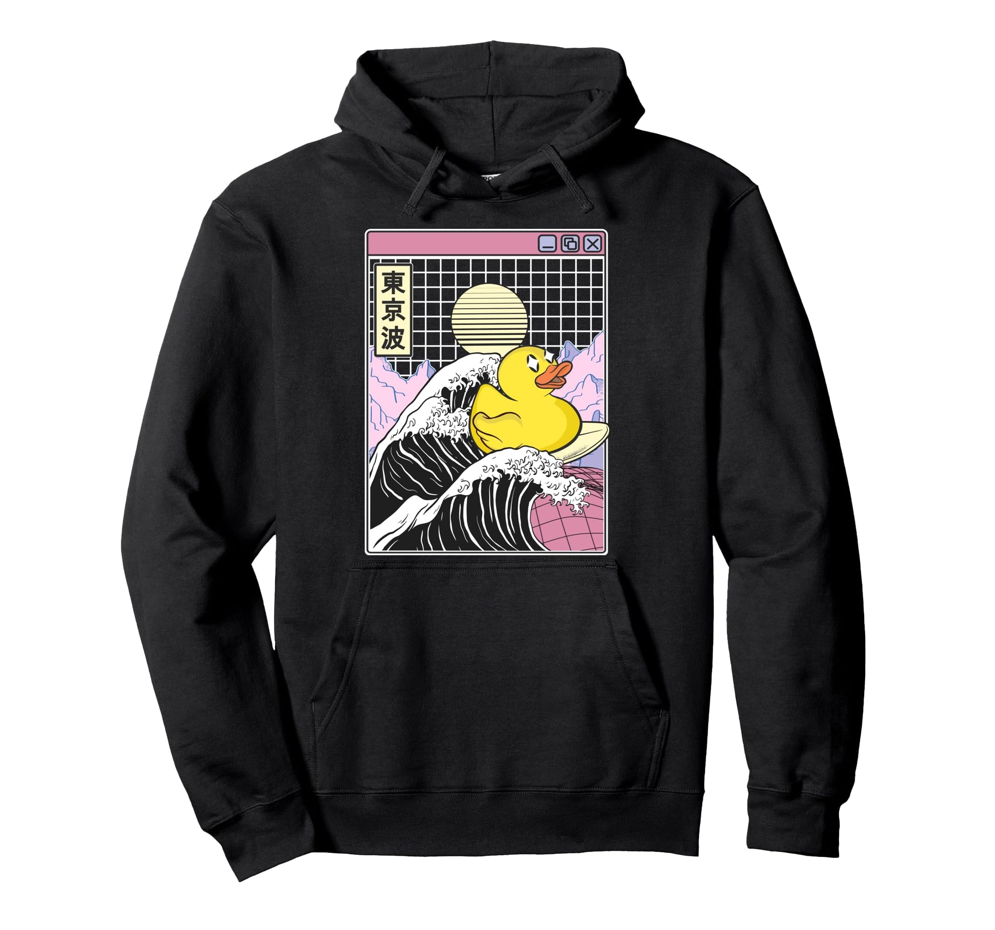 Rubber Duck Surfing Kanagawa Wave Digital Hoodie - Trendy Graphic Unisex - T-Shirt, Sweatshirt, Hoodie