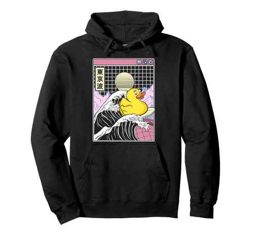 Rubber Duck Surfing Kanagawa Wave Digital Hoodie - Trendy Graphic Unisex - T-Shirt, Sweatshirt, Hoodie
