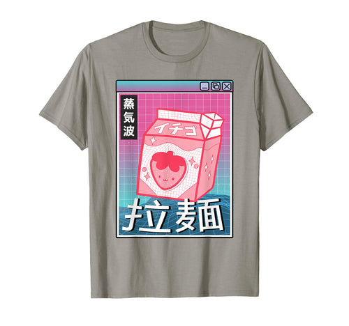 Strawberry Milk Carton Kawaii Grid T-Shirt - Streetwear Style Men Women - T-Shirt, Sweatshirt, Hoodie