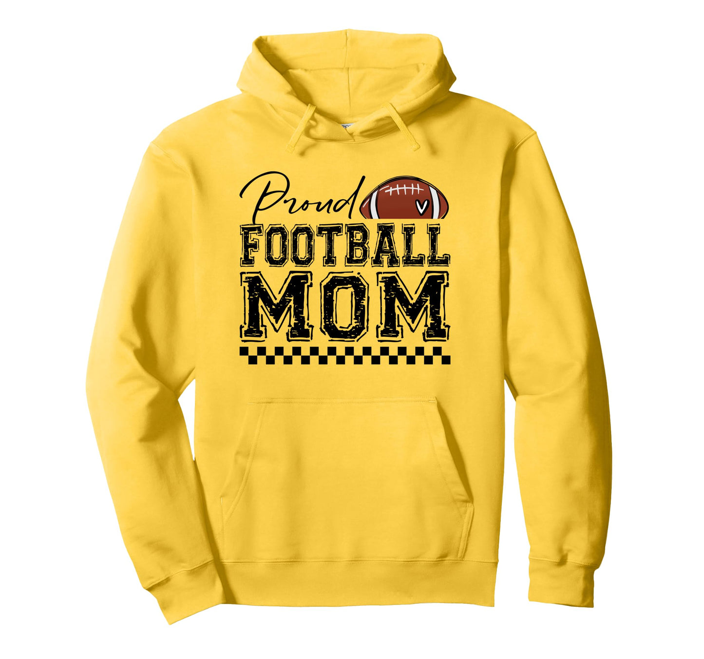 Proud Football Mom Sports Mothers Day Hoodie - Trendy Graphic for Adults - T-Shirt, Sweatshirt, Hoodie