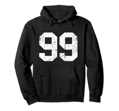 Number 99 Varsity Number Hoodie - Streetwear Style Men Women - T-Shirt, Sweatshirt, Hoodie