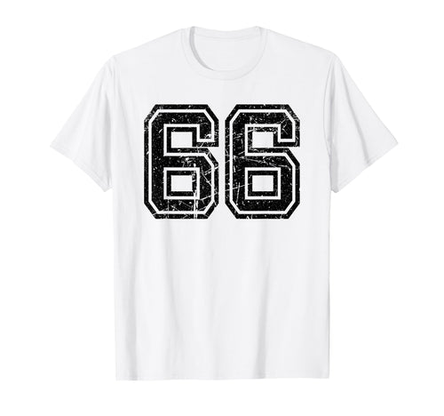 Number 66 Sports Jersey Varsity Lucky T-Shirt - Fun Novelty Design Unisex - T-Shirt, Sweatshirt, Hoodie