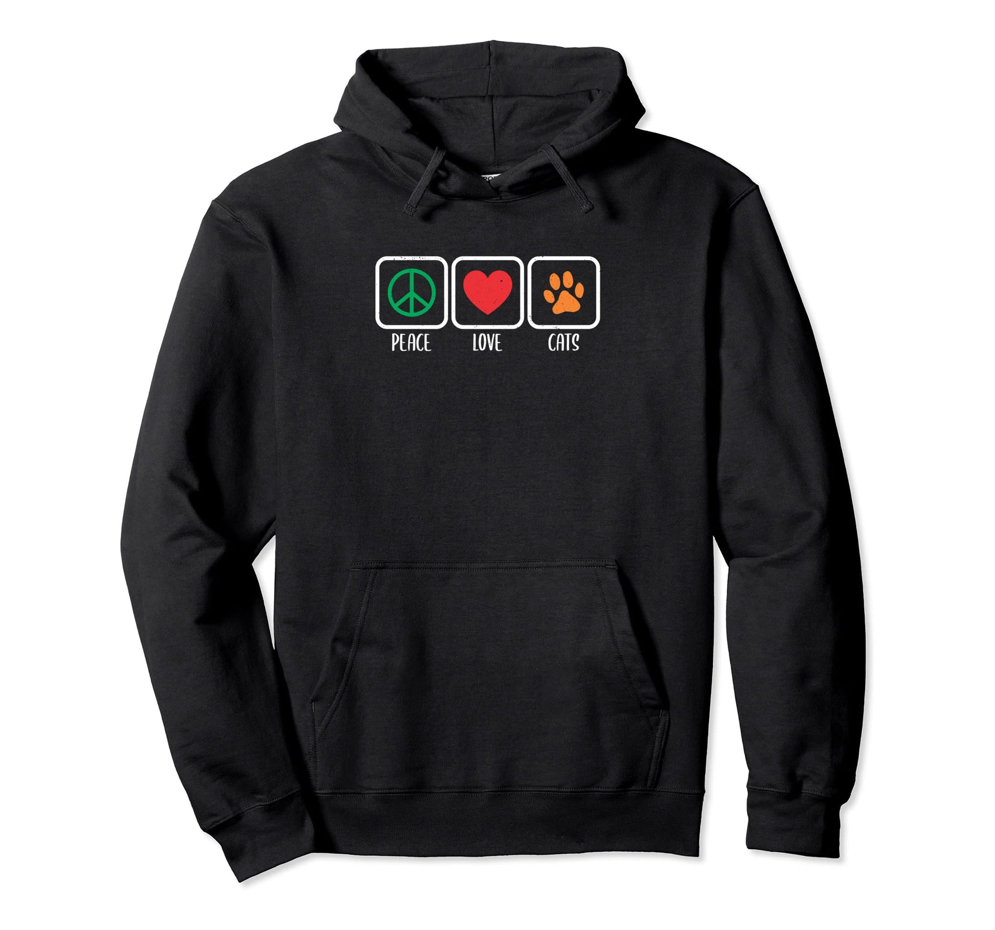 Peace Love Cats Hoodie - Casual Everyday Wear for Adults - T-Shirt, Sweatshirt, Hoodie