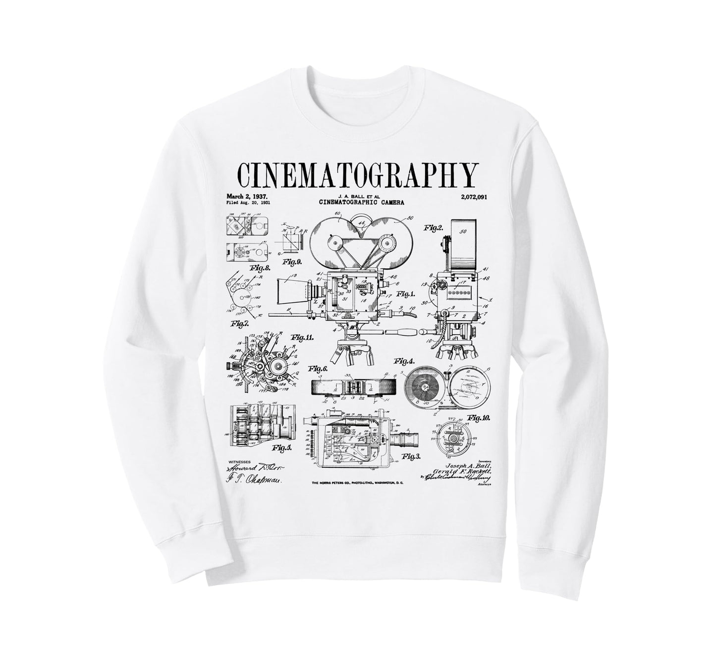 Cinematography Movie Film Camera Sweatshirt - Minimalist Print for Adults - T-Shirt, Sweatshirt, Hoodie
