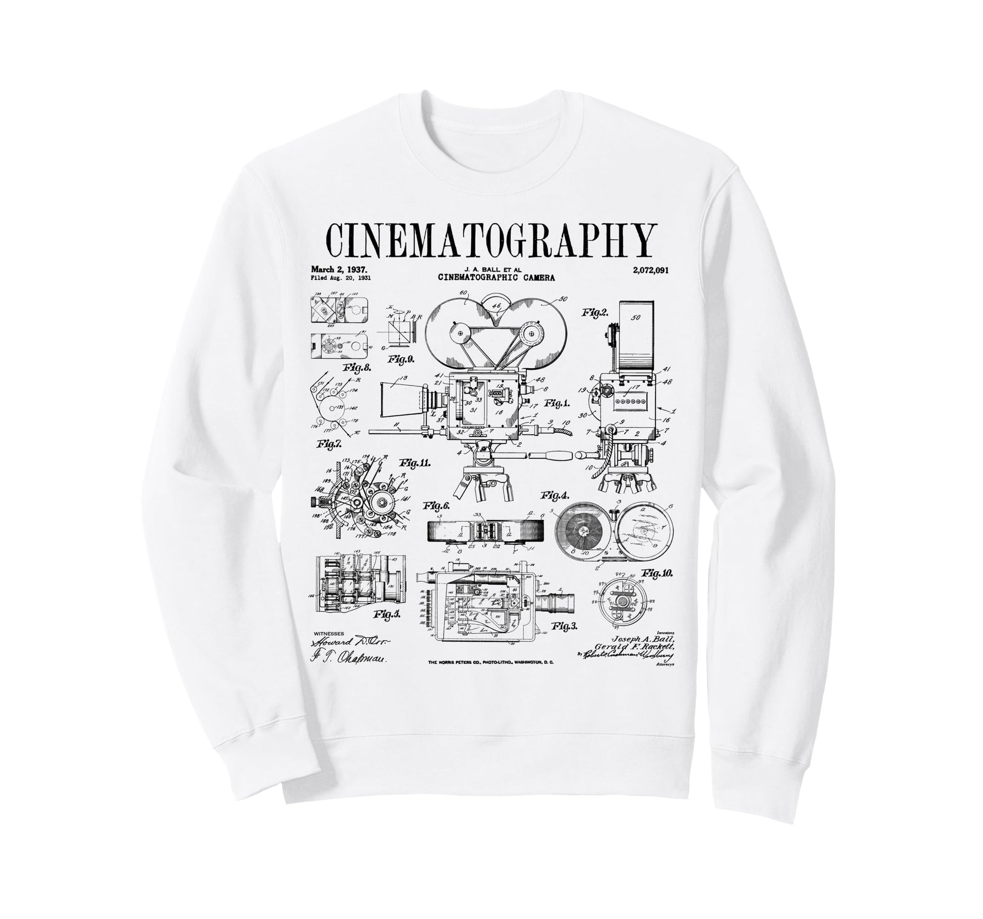Cinematography Movie Film Camera Sweatshirt - Minimalist Print for Adults - T-Shirt, Sweatshirt, Hoodie