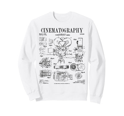 Cinematography Movie Film Camera Sweatshirt - Minimalist Print for Adults - T-Shirt, Sweatshirt, Hoodie