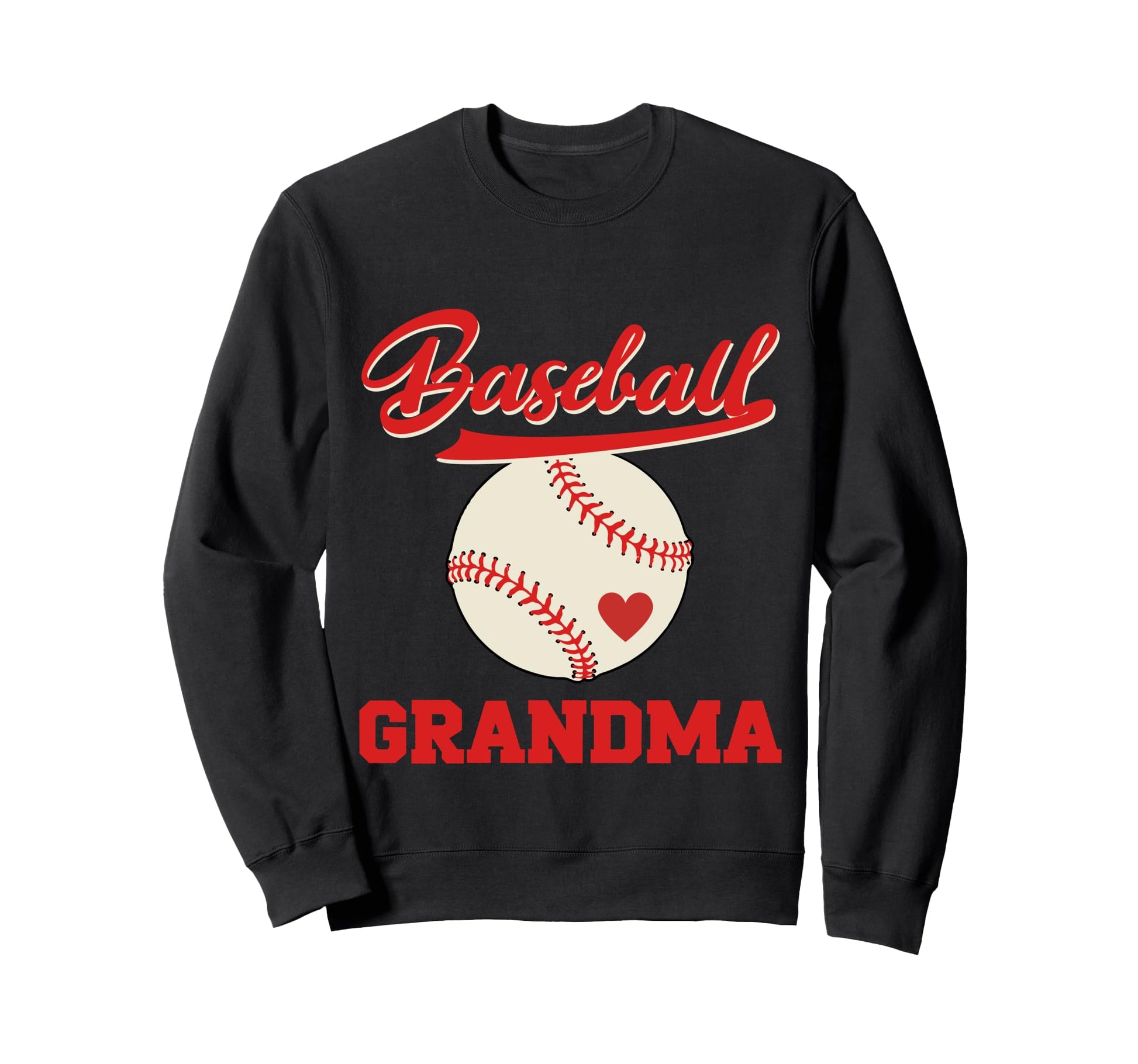 Baseball Grandma Baseball Heart Sweatshirt - Aesthetic Graphic Men Women - T-Shirt, Sweatshirt, Hoodie
