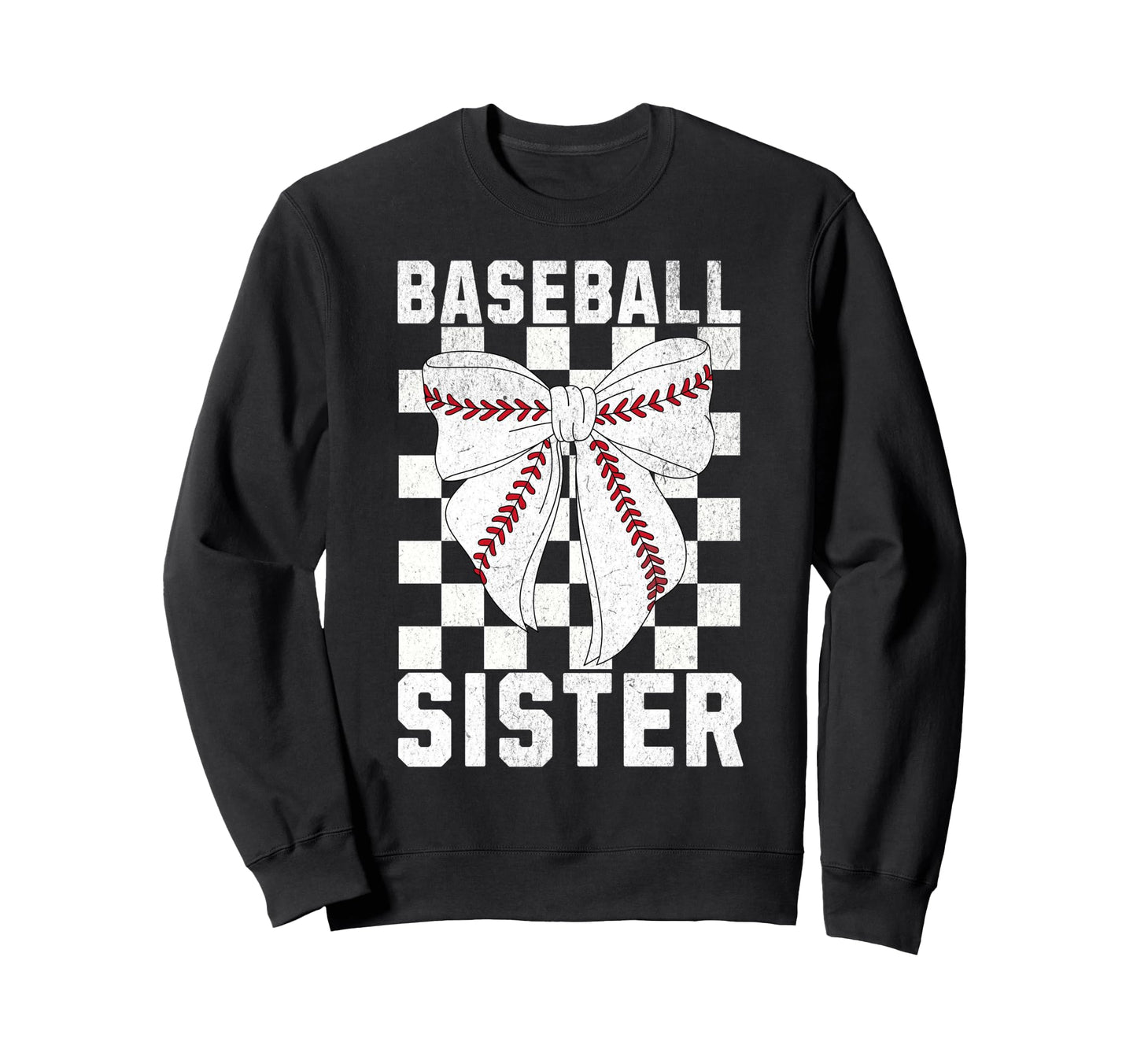 Baseball Sister Coquette Bow Sweatshirt - Fun Novelty Design for Adults - T-Shirt, Sweatshirt, Hoodie