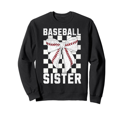 Baseball Sister Coquette Bow Sweatshirt - Fun Novelty Design for Adults - T-Shirt, Sweatshirt, Hoodie