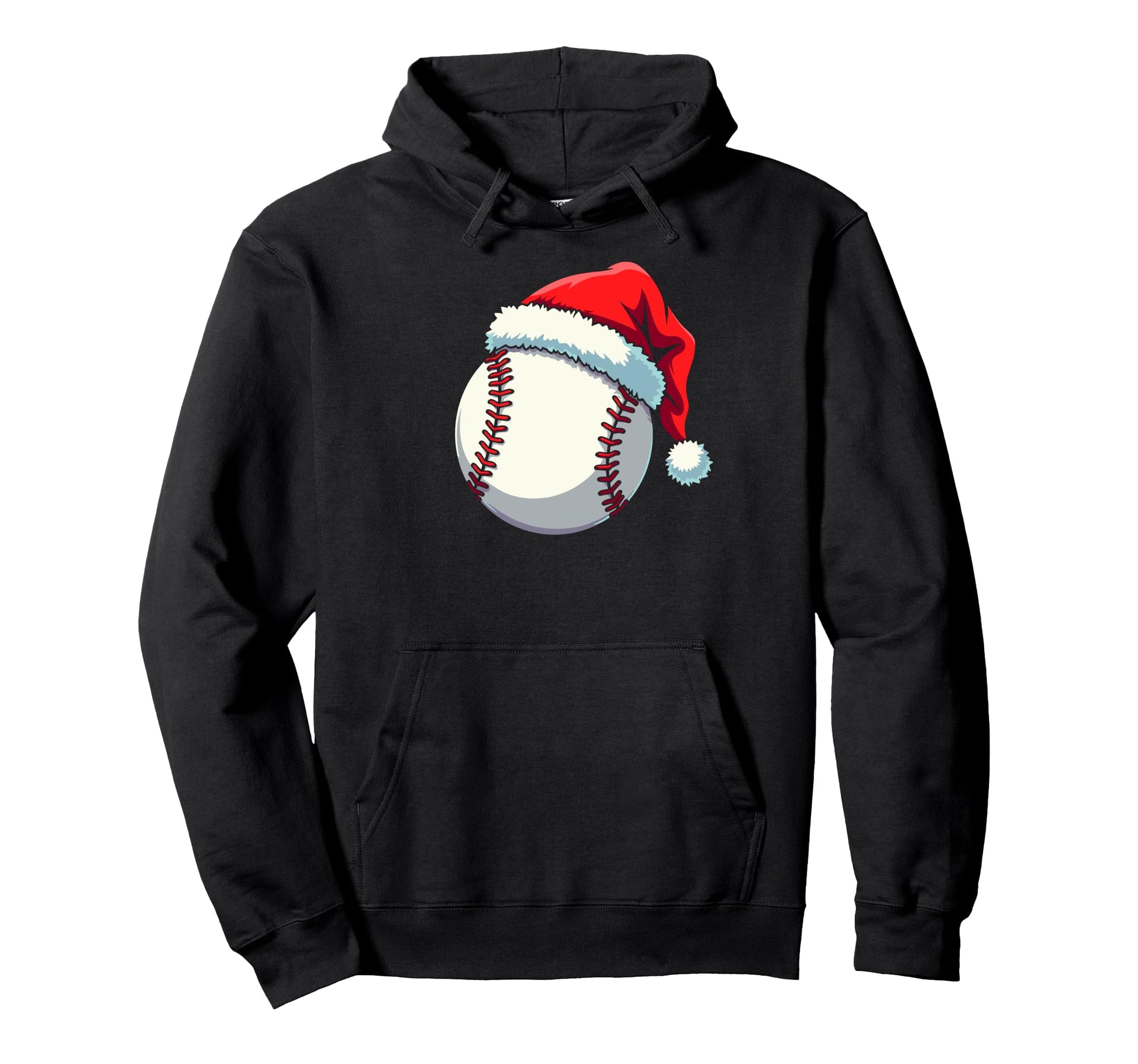 Funny Baseball Ball Santa Holiday Hoodie - Custom Art Print Men Women - T-Shirt, Sweatshirt, Hoodie