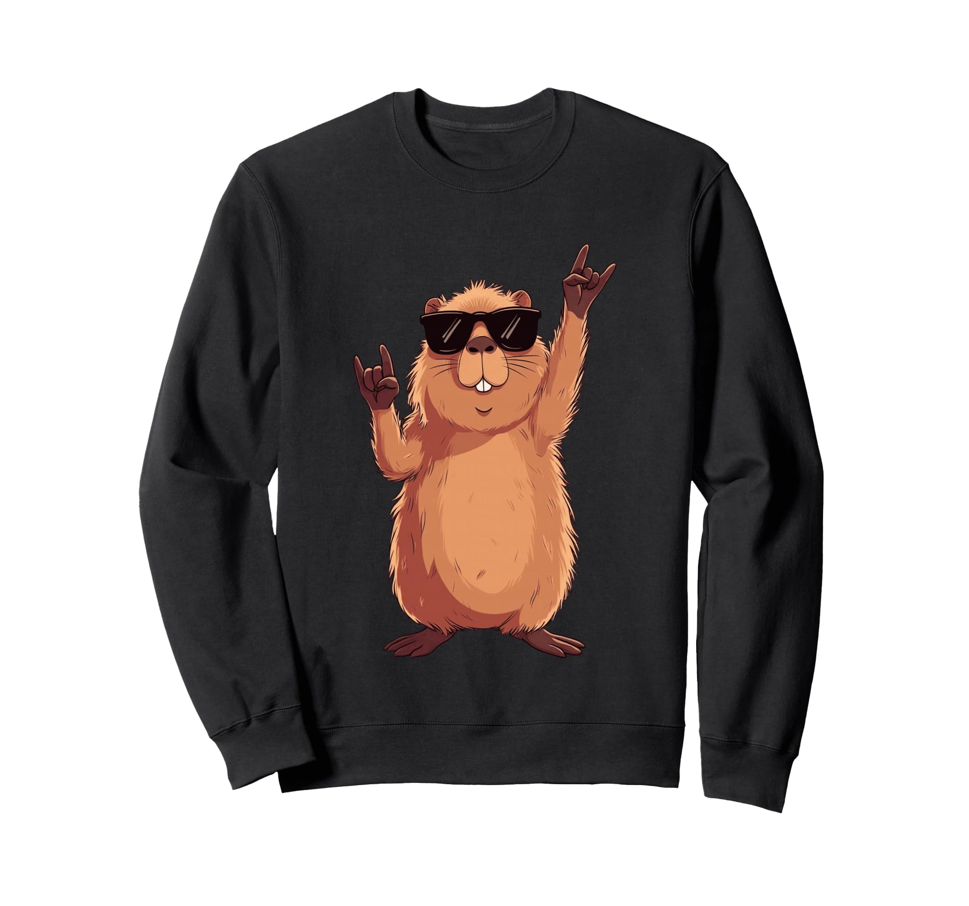 Beaver Rock Funny Animal Sunglasses Sweatshirt - Novelty Apparel for Adults - T-Shirt, Sweatshirt, Hoodie
