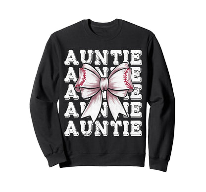 Coquette Baseball Auntie Matching Sweatshirt - Graphic Print Men Women - T-Shirt, Sweatshirt, Hoodie