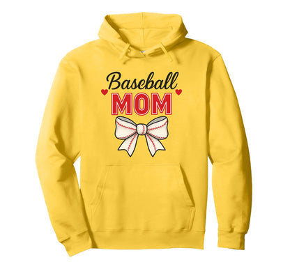 Baseball Mom Red Stitch Coquette Bow Hoodie - Streetwear Style Unisex - T-Shirt, Sweatshirt, Hoodie