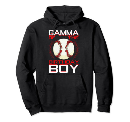 Gamma Birthday Baseball Theme Bday Party Hoodie - Trendy Graphic Unisex - T-Shirt, Sweatshirt, Hoodie