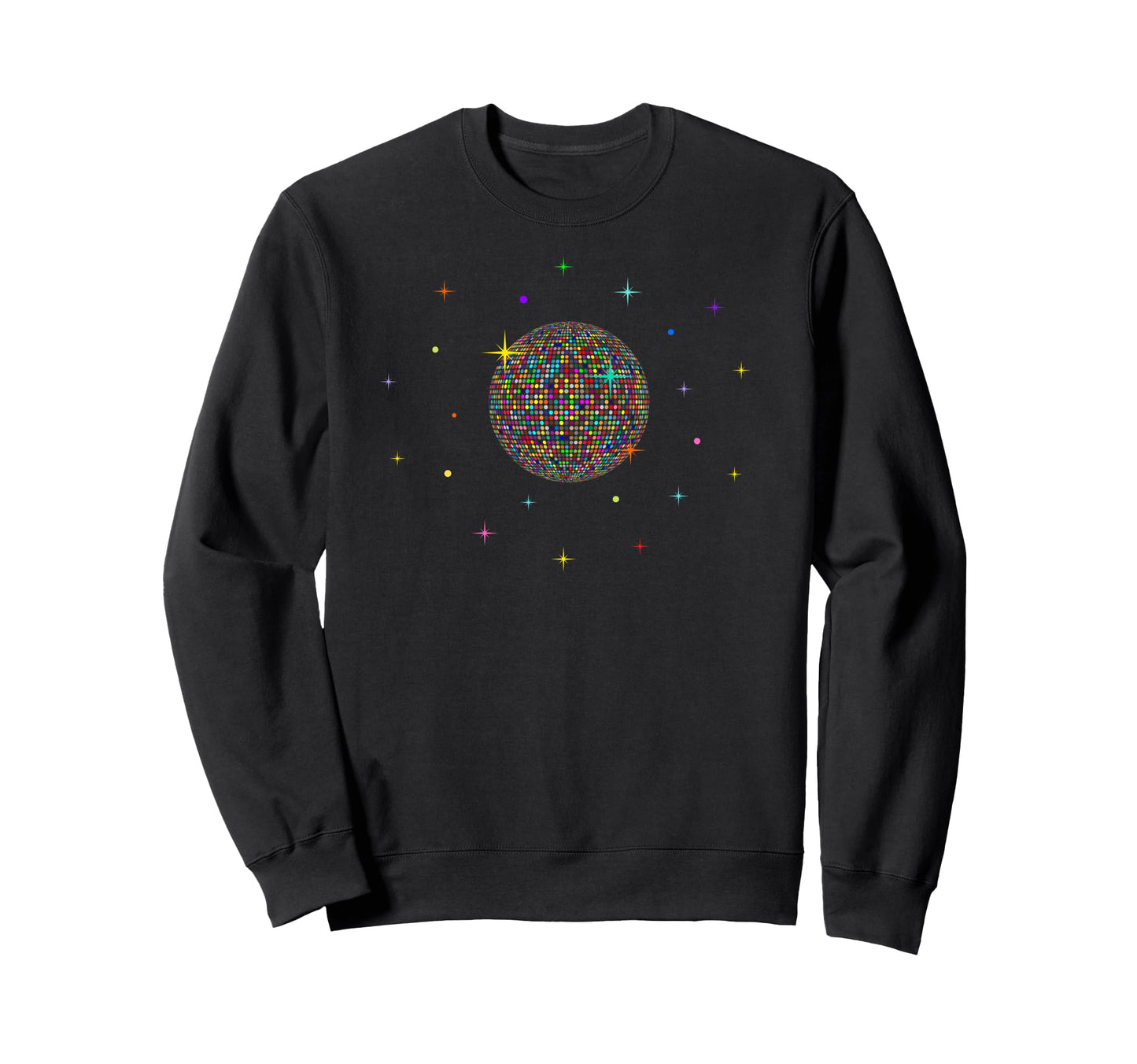 Disco Ball Colorful 70S 80S Rainbow Sweatshirt - Trendy Graphic for Adults - T-Shirt, Sweatshirt, Hoodie