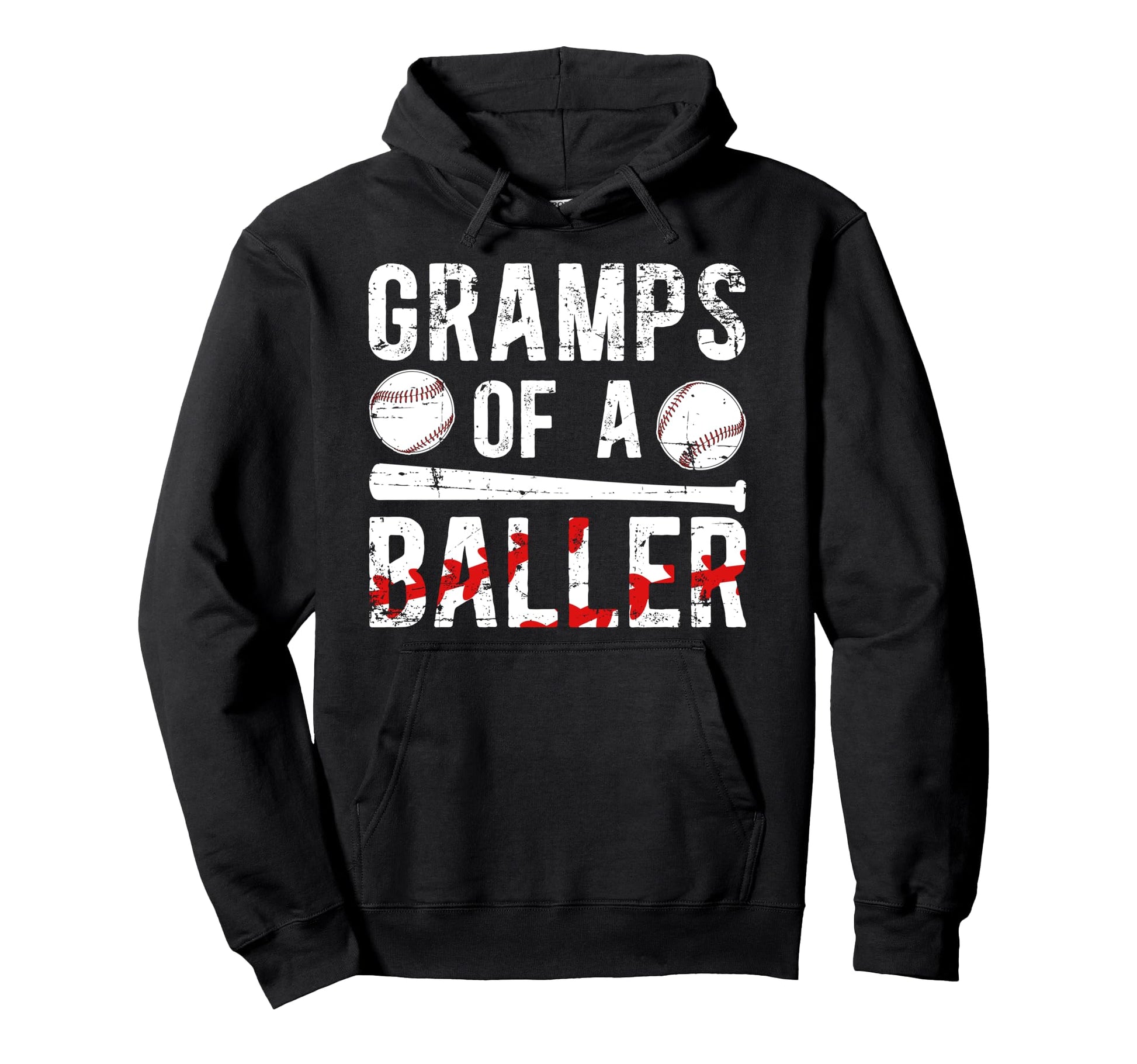 Gramps Baller Baseball Gramps Baseball Hoodie - Unique Graphic Unisex - T-Shirt, Sweatshirt, Hoodie