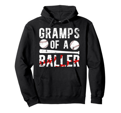 Gramps Baller Baseball Gramps Baseball Hoodie - Unique Graphic Unisex - T-Shirt, Sweatshirt, Hoodie