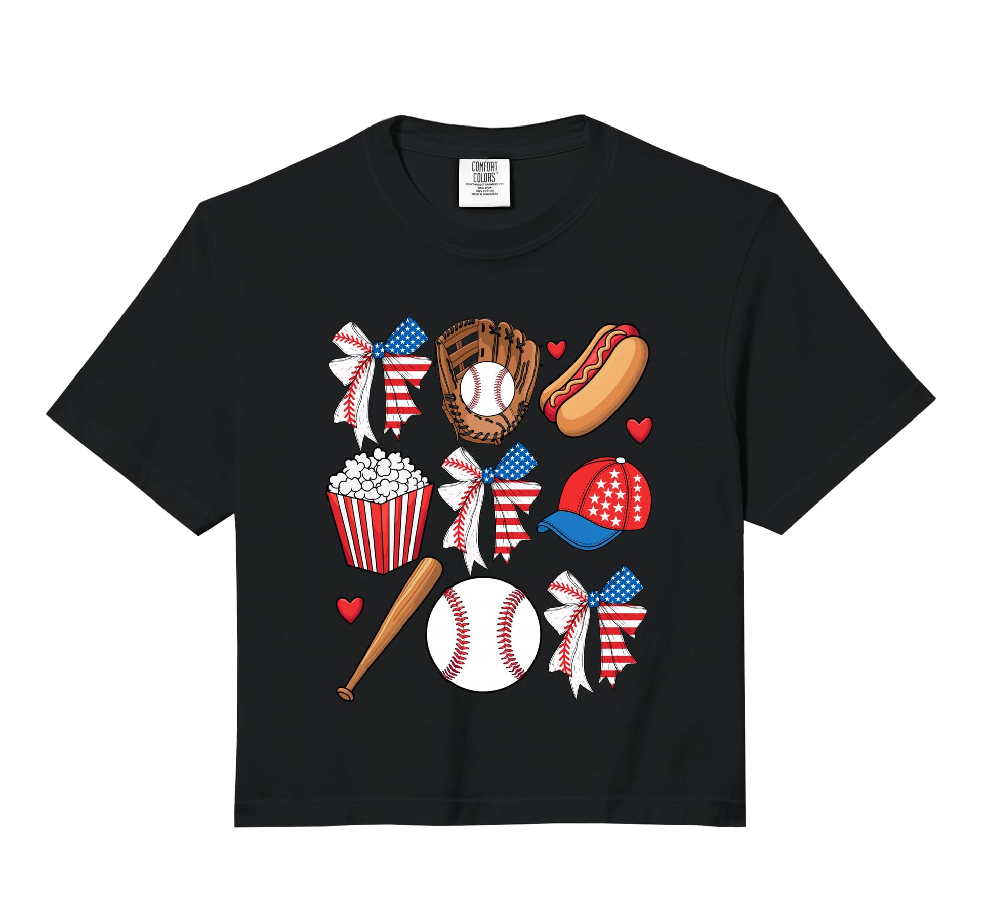 Baseball 4Th July Coquette Bow Hoodie - Fun Novelty Design Men Women - T-Shirt, Sweatshirt, Hoodie