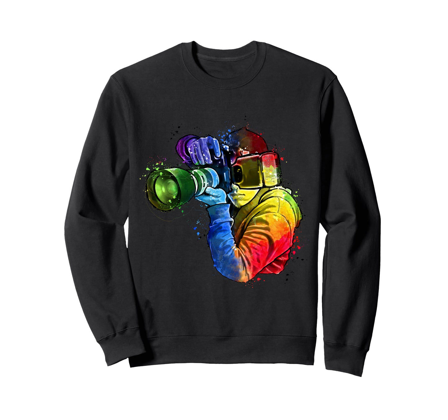 Watercolor Camera Art Sweatshirt - Aesthetic Graphic for Adults - T-Shirt, Sweatshirt, Hoodie