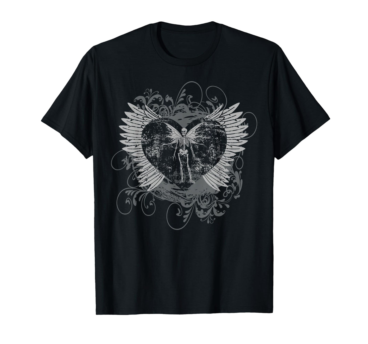Y2K Fairy Wings Skeleton Alt Goth Grunge T-Shirt - Custom Art Print Unisex - T-Shirt, Sweatshirt, Hoodie