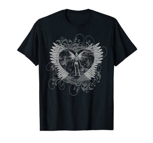 Y2K Fairy Wings Skeleton Alt Goth Grunge T-Shirt - Custom Art Print Unisex - T-Shirt, Sweatshirt, Hoodie