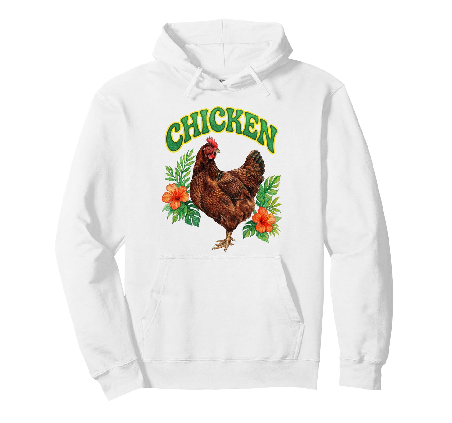 Chicken Groovy Floral Chicken Hoodie - Aesthetic Graphic for Adults - T-Shirt, Sweatshirt, Hoodie