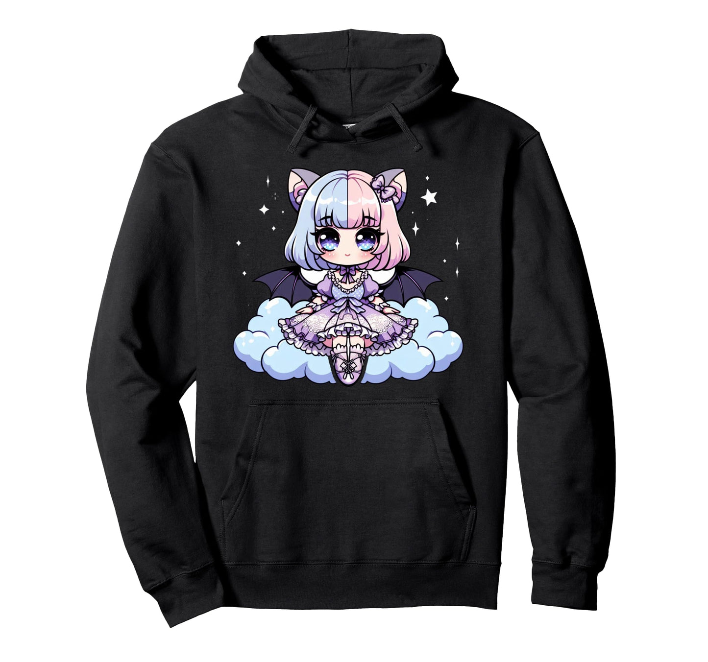 Kawaii Pastel Goth Creepy Anime Moon Hoodie - Minimalist Print Men Women - T-Shirt, Sweatshirt, Hoodie