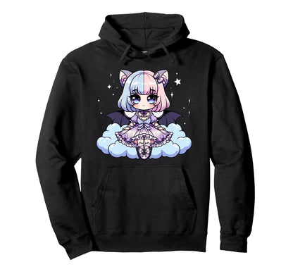 Kawaii Pastel Goth Creepy Anime Moon Hoodie - Minimalist Print Men Women - T-Shirt, Sweatshirt, Hoodie