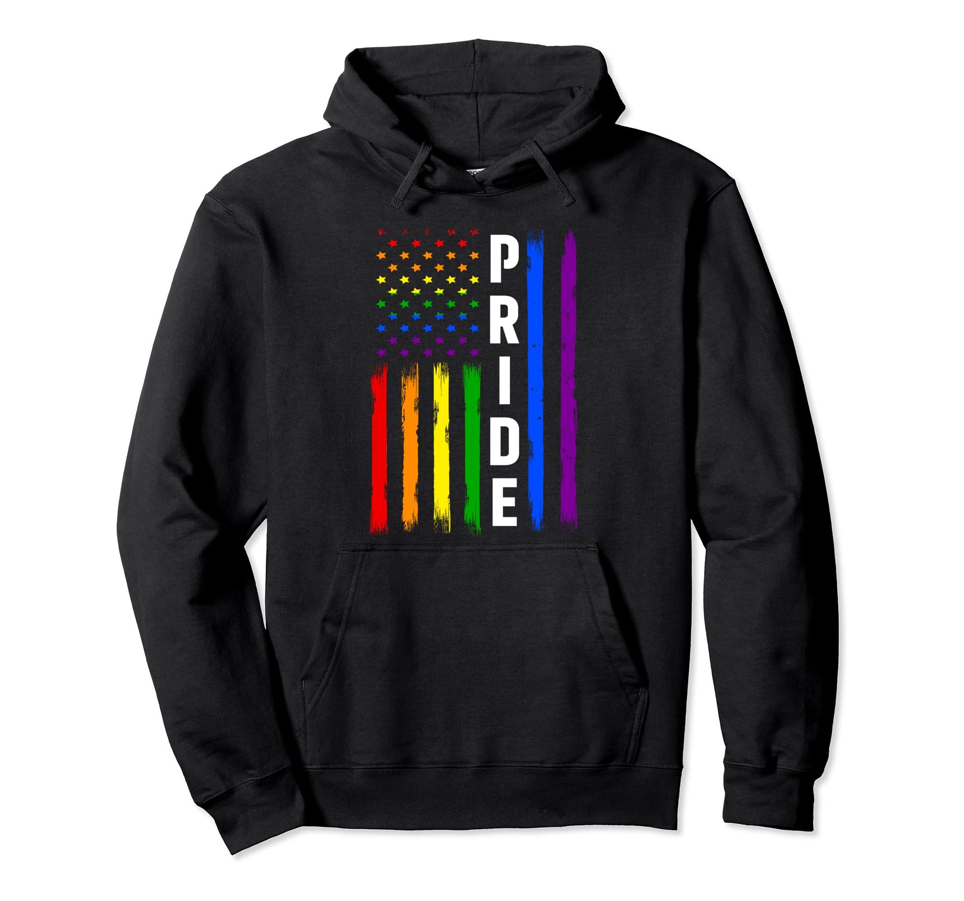 Pride Usa American Flag Lgbt Rainbow Hoodie - Graphic Print for Adults - T-Shirt, Sweatshirt, Hoodie