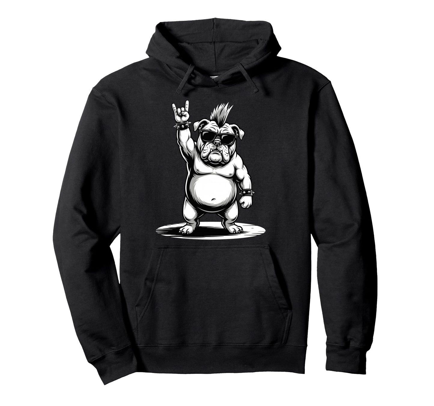 Funny Bulldog Loving Rock And Hoodie - Casual Everyday Wear for Adults - T-Shirt, Sweatshirt, Hoodie