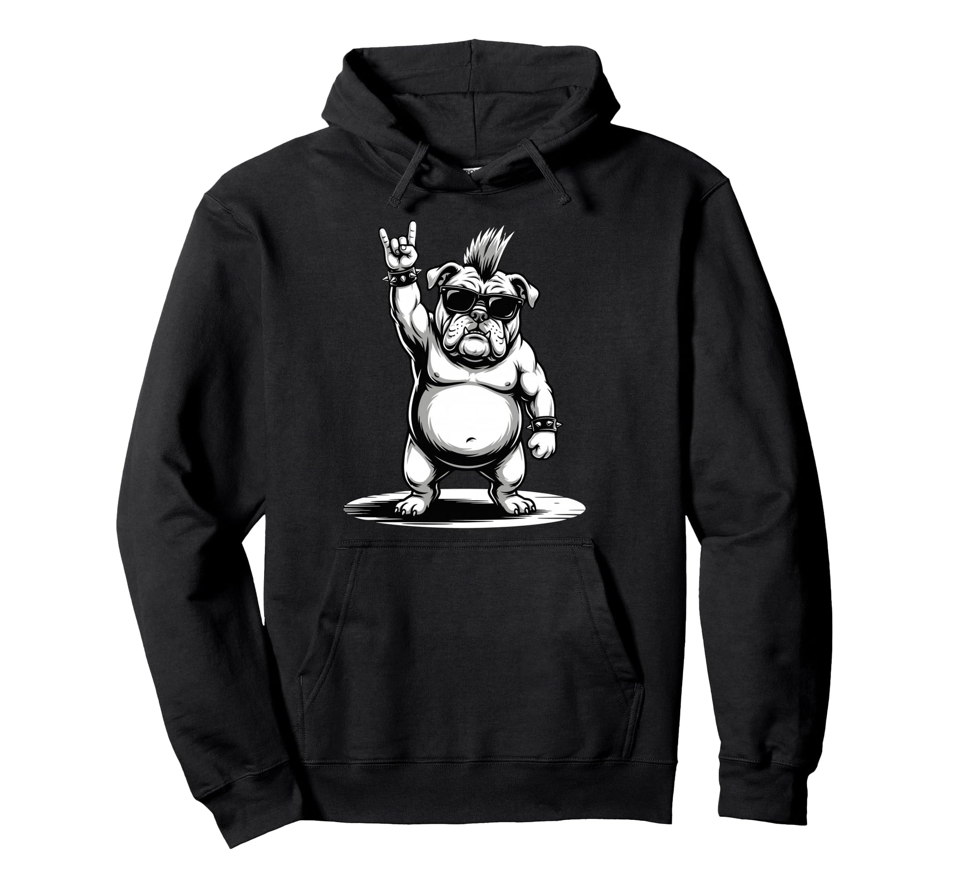 Funny Bulldog Loving Rock And Hoodie - Casual Everyday Wear for Adults - T-Shirt, Sweatshirt, Hoodie