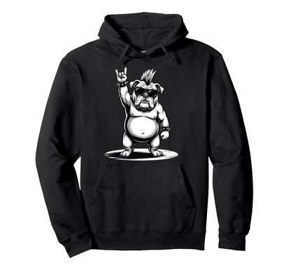 Funny Bulldog Loving Rock And Hoodie - Casual Everyday Wear for Adults - T-Shirt, Sweatshirt, Hoodie