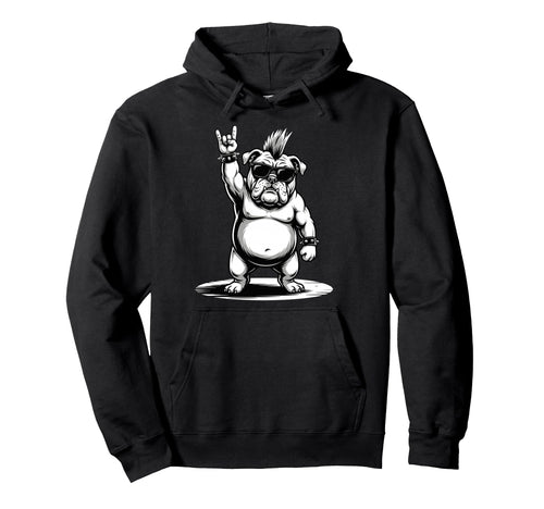 Funny Bulldog Loving Rock And Hoodie - Casual Everyday Wear for Adults - T-Shirt, Sweatshirt, Hoodie