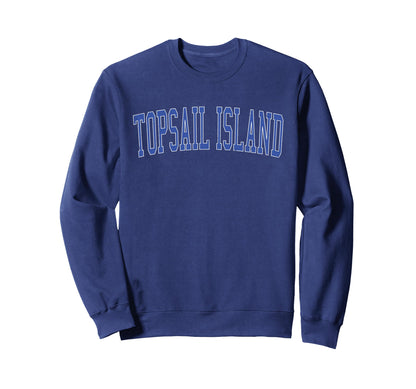 Topsail Island Distressed Blue Sweatshirt - Graphic Print for Adults - T-Shirt, Sweatshirt, Hoodie