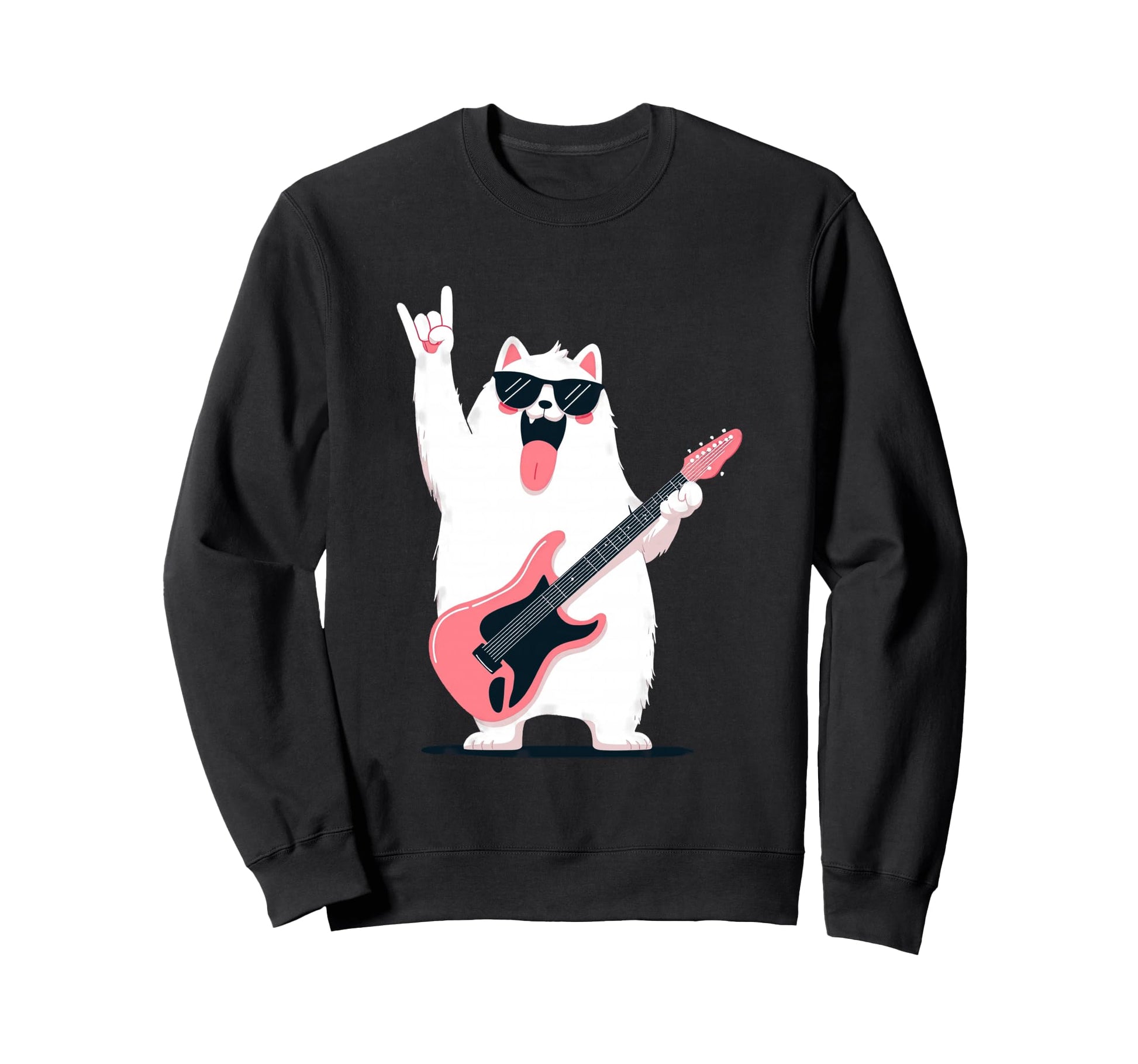 Funny Rock Dog Guitar Playing Animal Sweatshirt - Trendy Graphic Unisex - T-Shirt, Sweatshirt, Hoodie