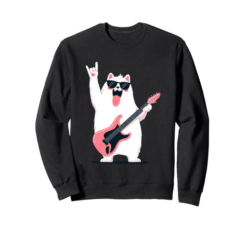 Funny Rock Dog Guitar Playing Animal Sweatshirt - Trendy Graphic Unisex - T-Shirt, Sweatshirt, Hoodie