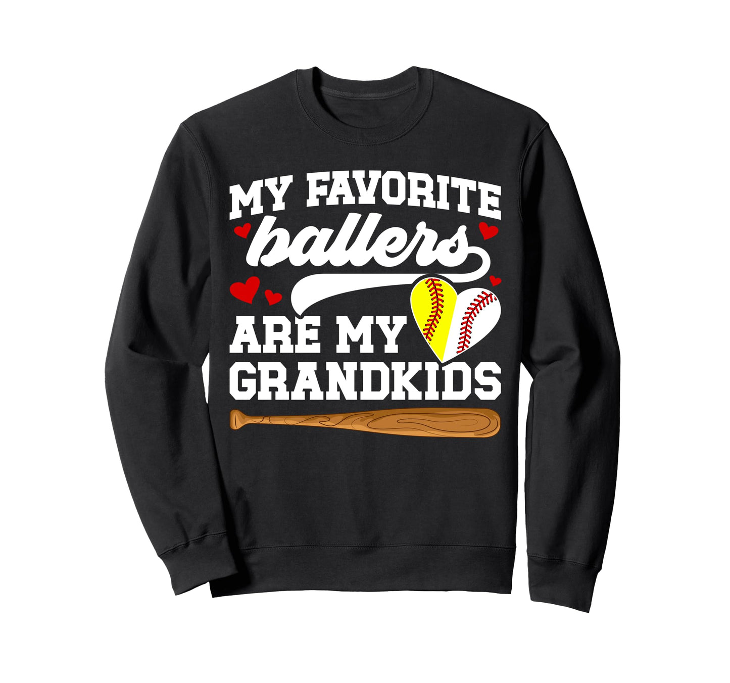 My Grandkids Baseball Softball Sweatshirt - Graphic Print Men Women - T-Shirt, Sweatshirt, Hoodie