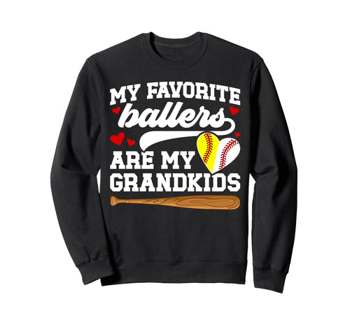 My Grandkids Baseball Softball Sweatshirt - Graphic Print Men Women - T-Shirt, Sweatshirt, Hoodie