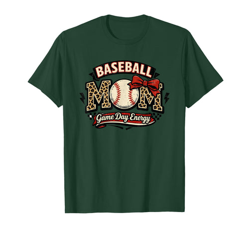 Baseball Mom Game Day Energy T-Shirt - Aesthetic Graphic for Adults - T-Shirt, Sweatshirt, Hoodie