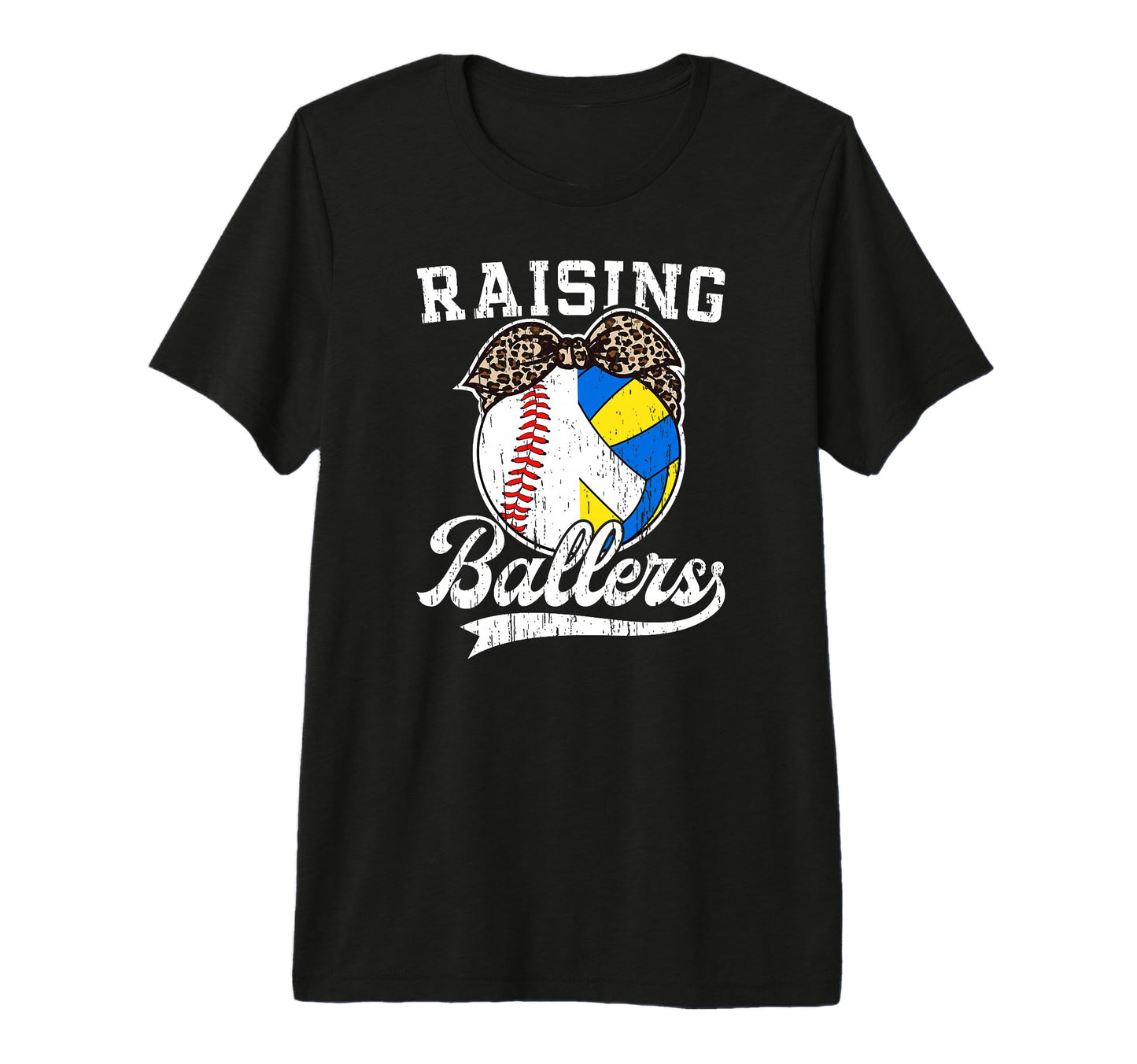 Raising Ballers Baseball Volleyball Mom T-Shirt - Trendy Graphic Men Women - T-Shirt, Sweatshirt, Hoodie