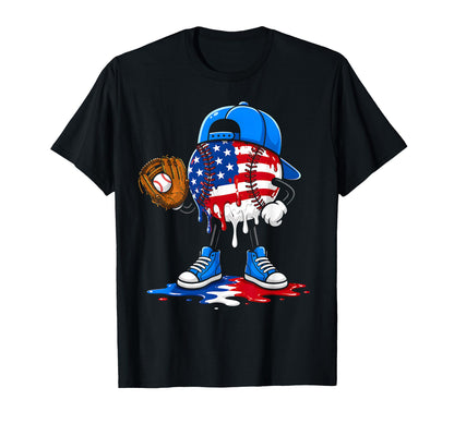 Baseball Ice Cream Drip Catcher T-Shirt - Novelty Apparel Men Women - T-Shirt, Sweatshirt, Hoodie