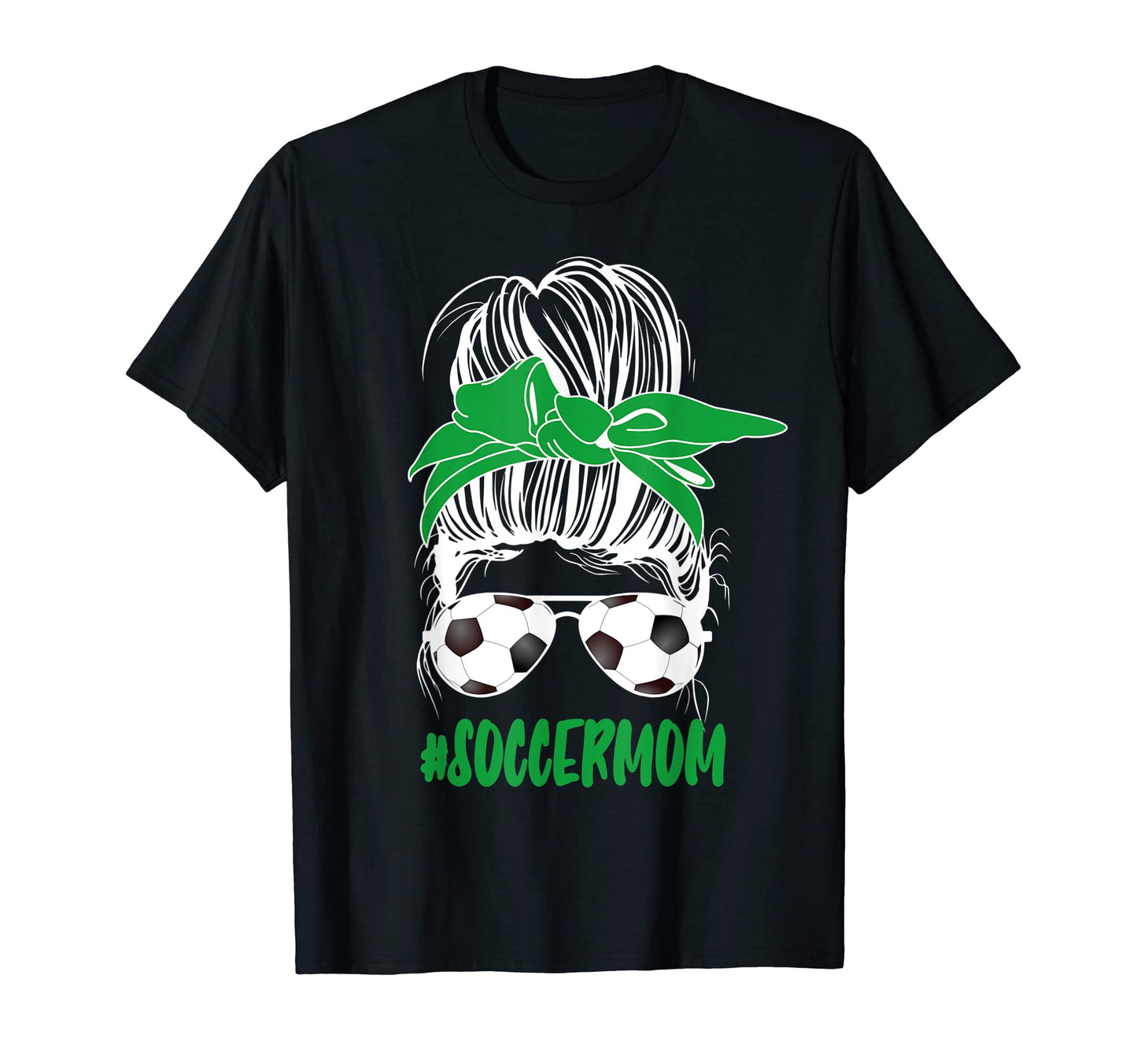 Messy Bun Soccer Mom Glasses Game T-Shirt - Minimalist Print Unisex - T-Shirt, Sweatshirt, Hoodie